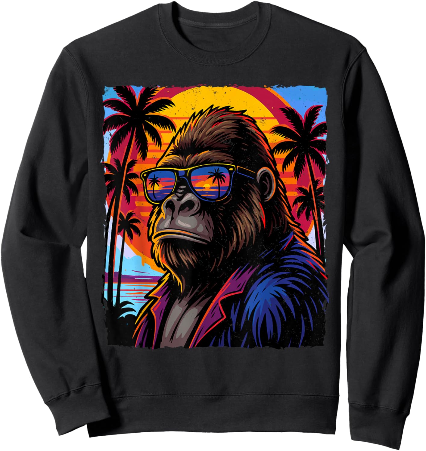 Cool Gorilla Art Women Kids Ape Monkey Gorilla Fan Sweatshirt - Sweatshirt | Black
