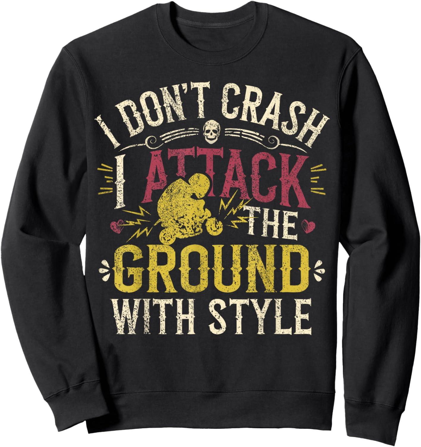 Funny Pocket Bike Rider Don't Crash Mini-Moto Sweatshirt - Sweatshirt | Black