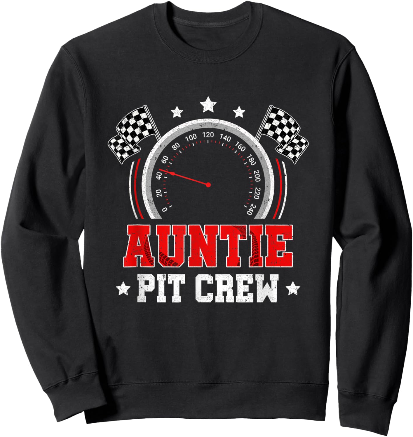 Auntie Pit Crew Race Car Birthday Party Racing Family Sweatshirt - Sweatshirt | Black