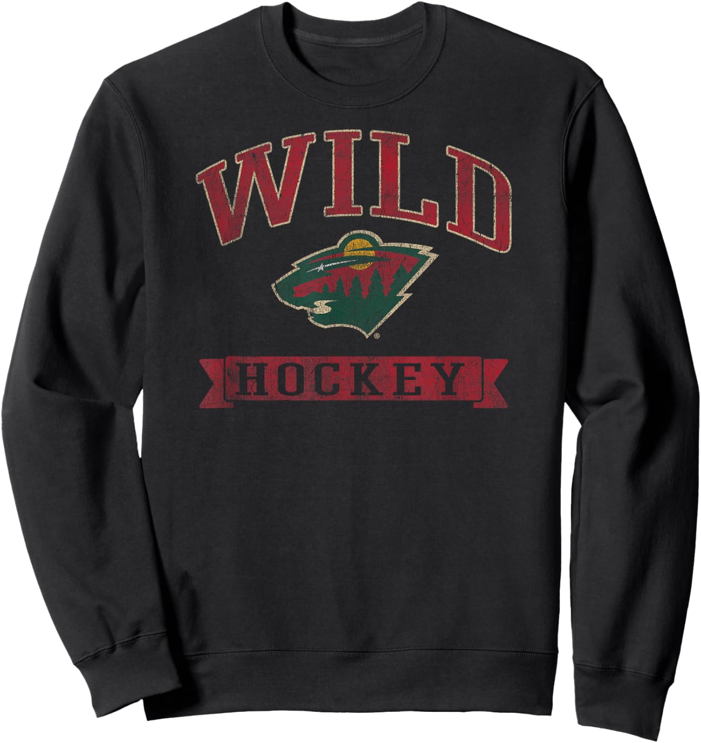 Minnesota Wild Vintage Hockey Black Officially Licensed Sweatshirt - Sweatshirt | Black