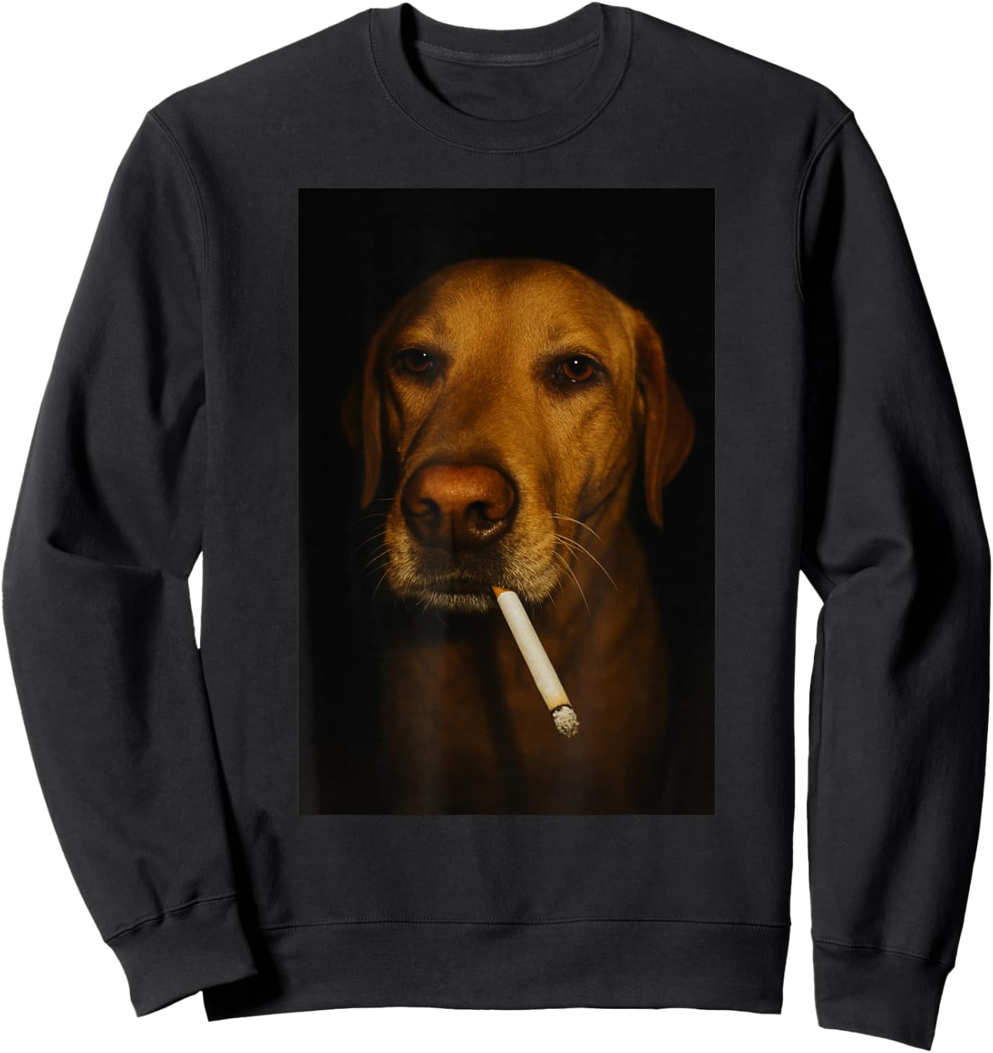 Funny Dog Smoking Cigarette Sweatshirt - Sweatshirt | Black