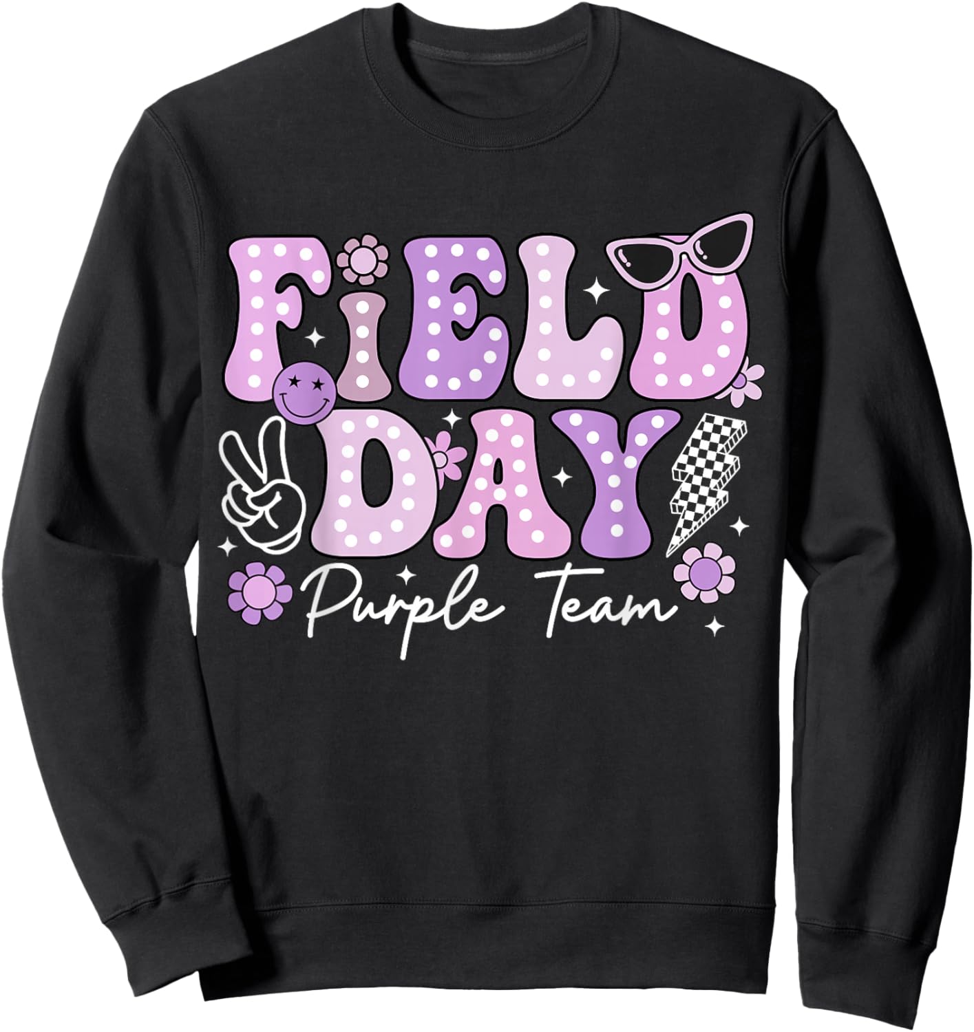 Field Day Purple Team Color Field Trip Team Game Competition Sweatshirt - Sweatshirt | Black