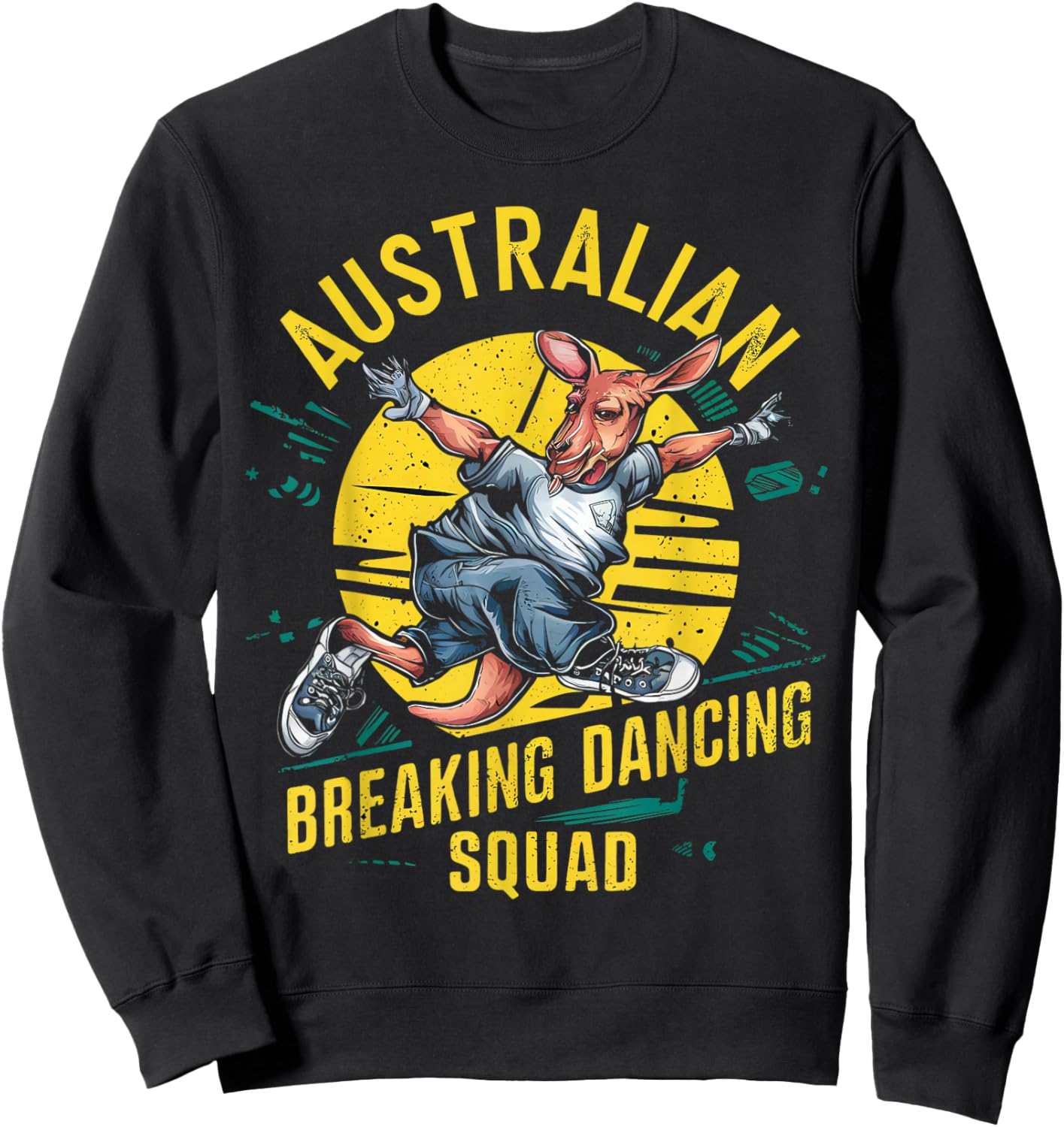 Funny Australian Break Dancing Squad Kangaroo Sweatshirt - Sweatshirt | Black