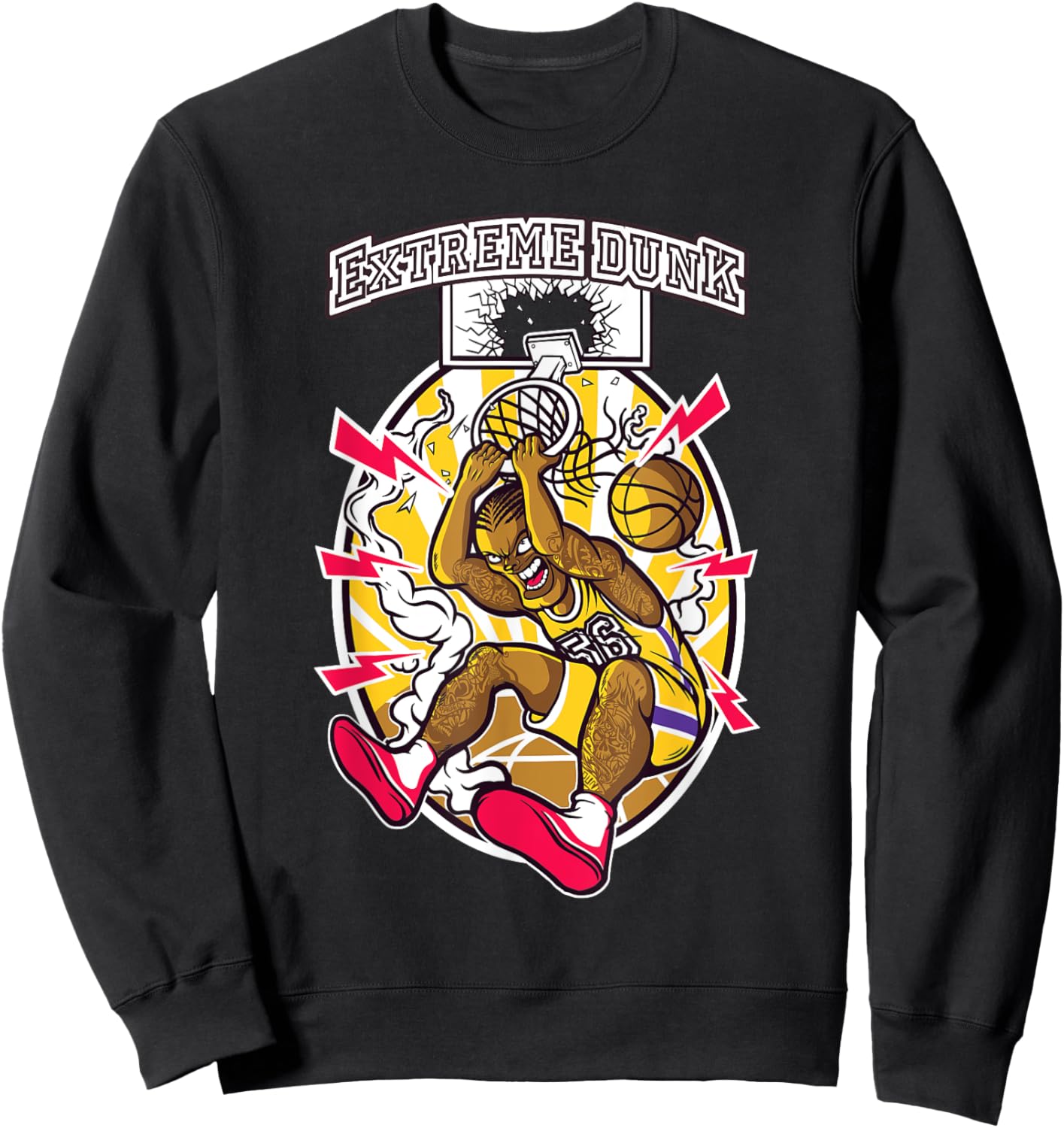 Streetart Basketball Funny Dunk Sweatshirt - Sweatshirt | Black