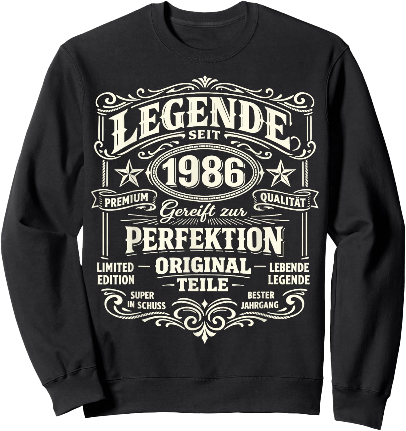 40th Birthday Man Woman 40 Years Decoration 1986 Gift Funny Sweatshirt - Sweatshirt | Black