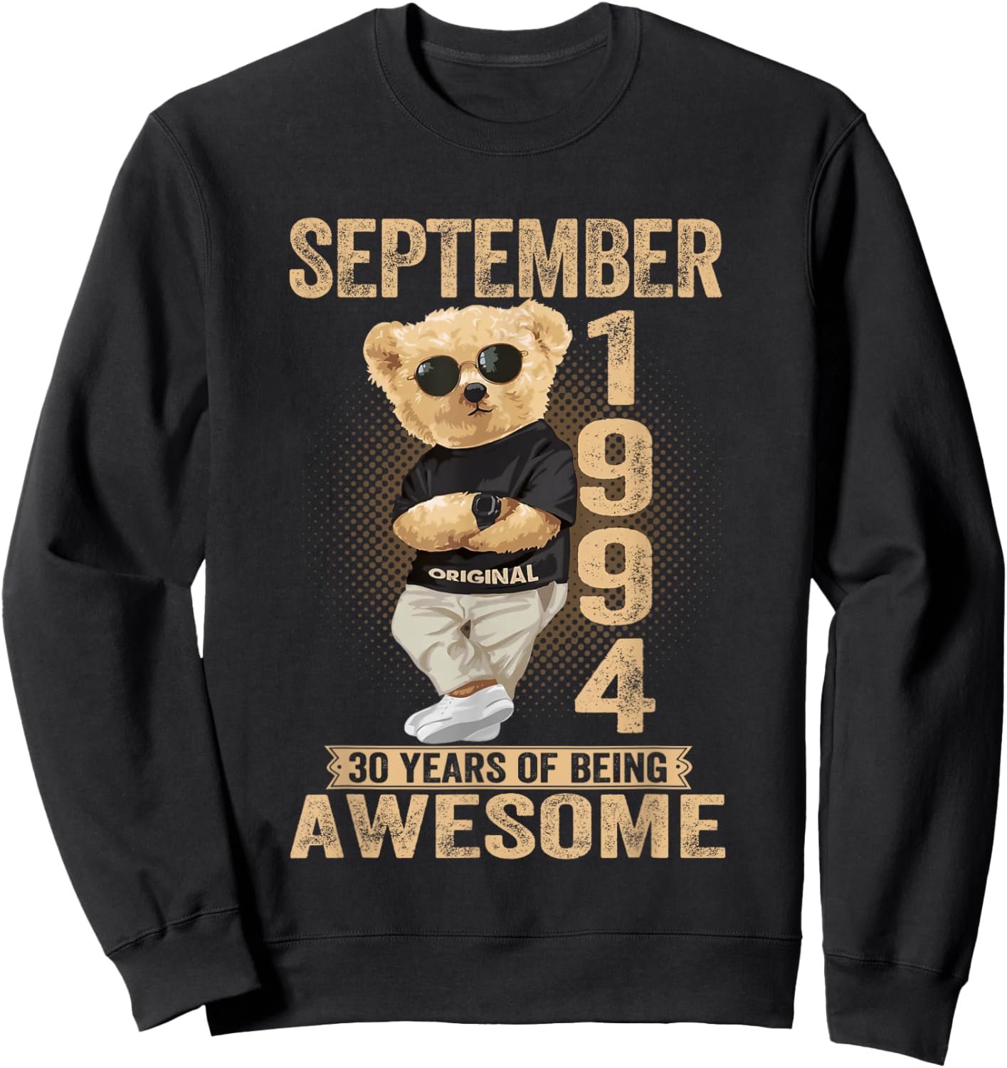 September 31th Birthday Men Women 1994 Awesome Teddy Bear Sweatshirt - Sweatshirt | Black