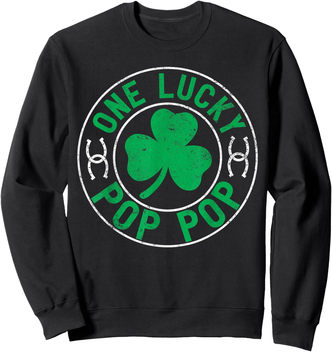 One Lucky Pop Pop St. Patrick’s Day Matching Family Grandpa Sweatshirt - Sweatshirt | Black