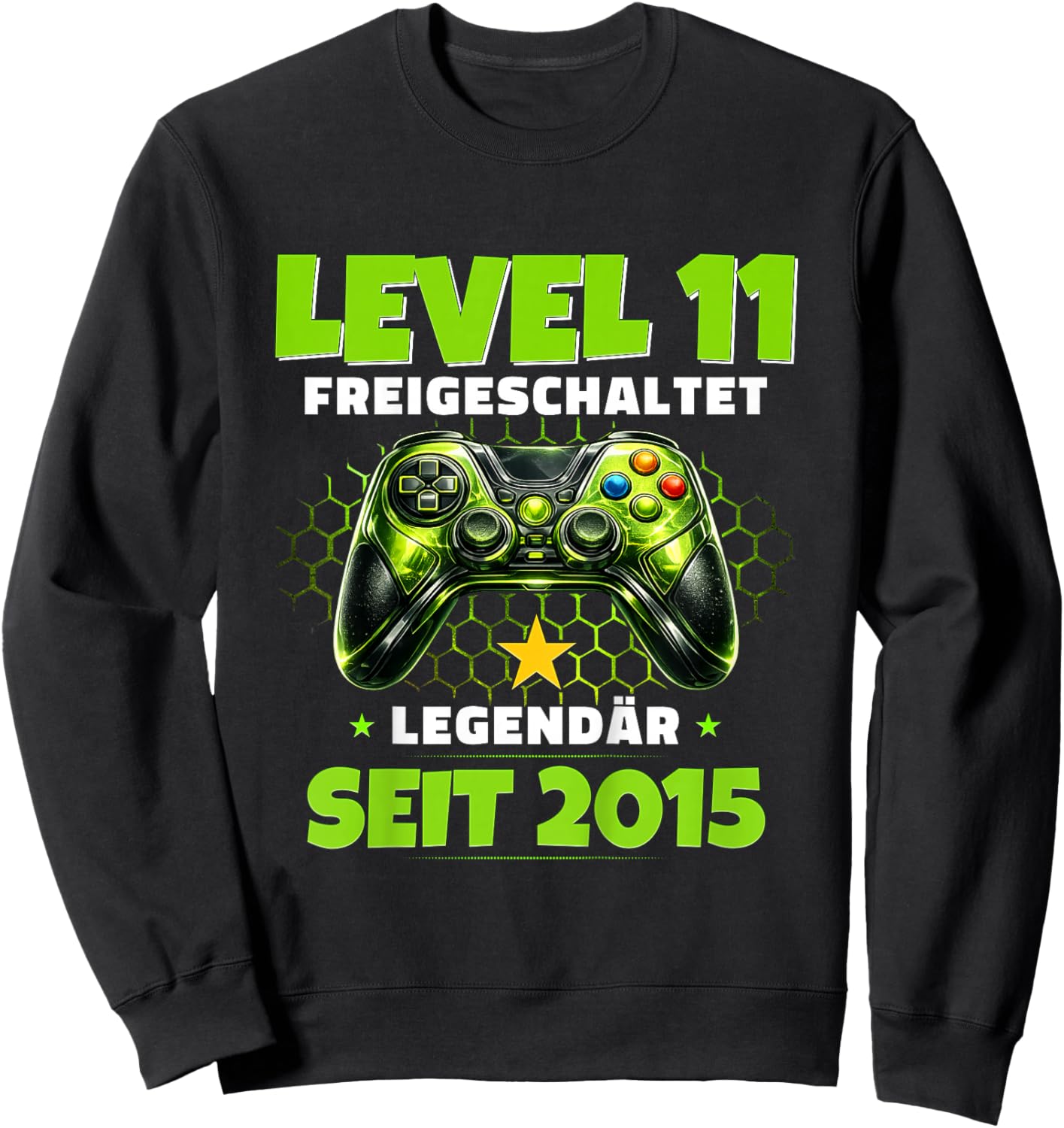 11th Birthday Level 11 Unlocked Vintage 2015 Sweatshirt - Sweatshirt | Black