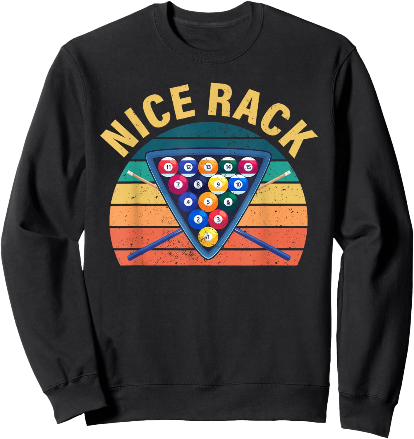 Nice Rack Pool Billiard Game Pool Player Balls Billiard Sweatshirt - Sweatshirt | Black