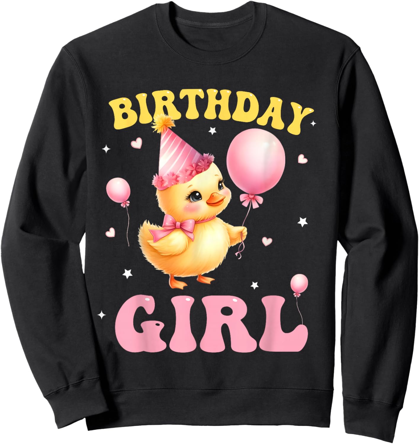 Kids Birthday Girl Rubber Duck Family Matching Duck Lover Sweatshirt - Sweatshirt | Black