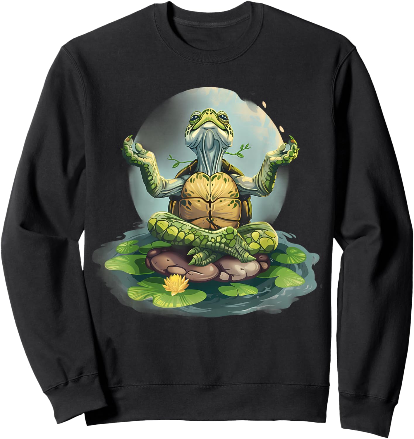 Meditation Turtle Zen Buddha Spirituality Buddhist Hindu Sweatshirt - Sweatshirt | Black