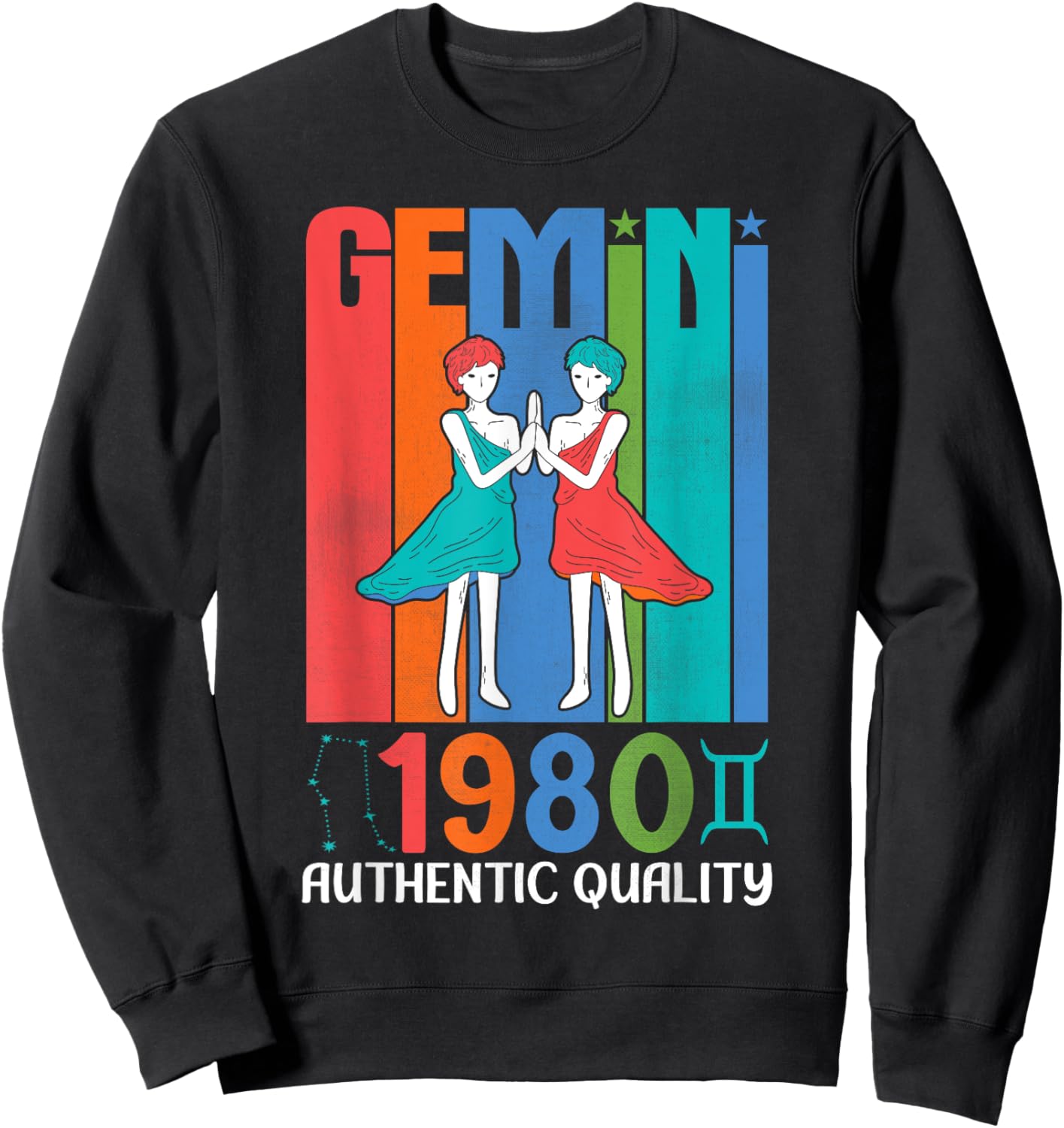 Gemini 1980 Authentic Quality 45 Years Birthday To Me You Sweatshirt - Sweatshirt | Black
