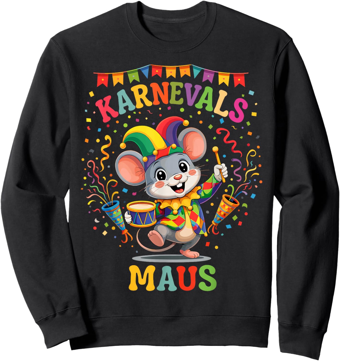 Carnival Mouse Cologne Carnival Costume Alaaf Fancy Dress Sweatshirt - Sweatshirt | Black