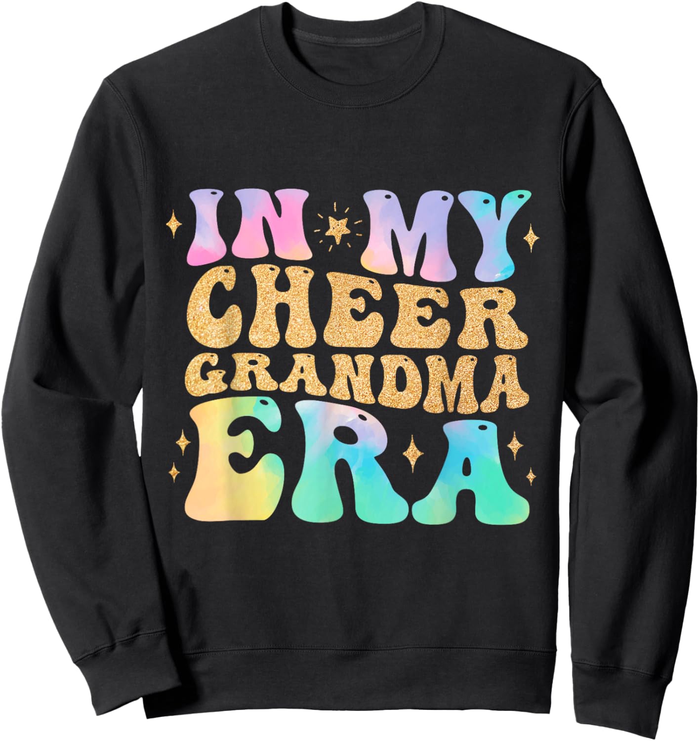 In My Cheer Grandma Era Cheerleading Football Mom Game Day Sweatshirt - Sweatshirt | Black