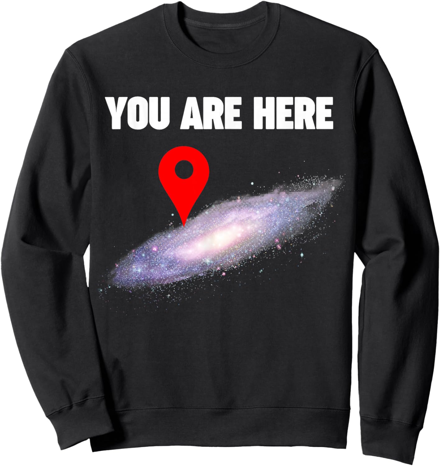 You are Here Milky Way Galaxy Pin Sweatshirt - Sweatshirt | Black