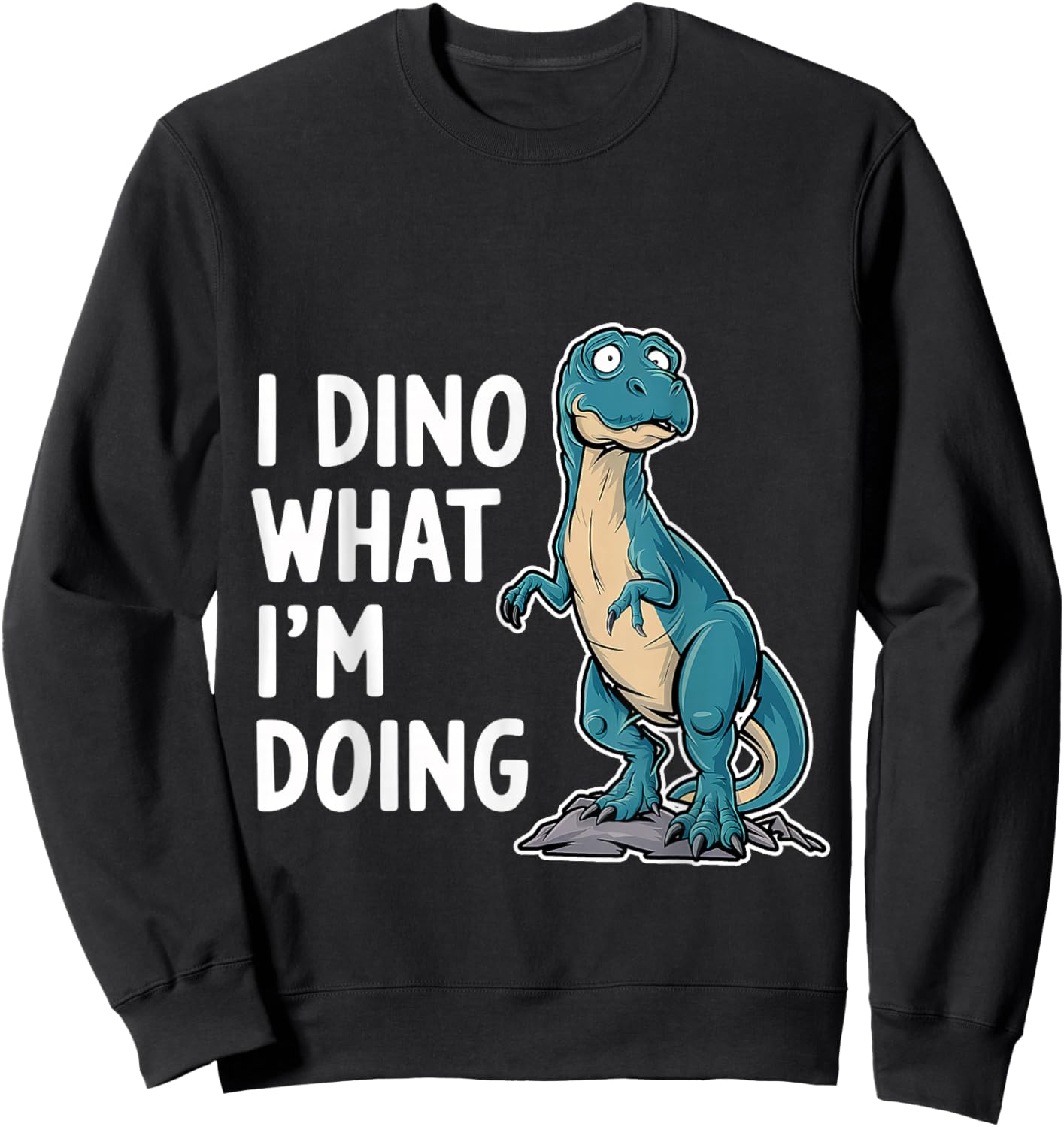 I Dino What I'm Doing Dinosaur Science Student Sweatshirt - Sweatshirt | Black