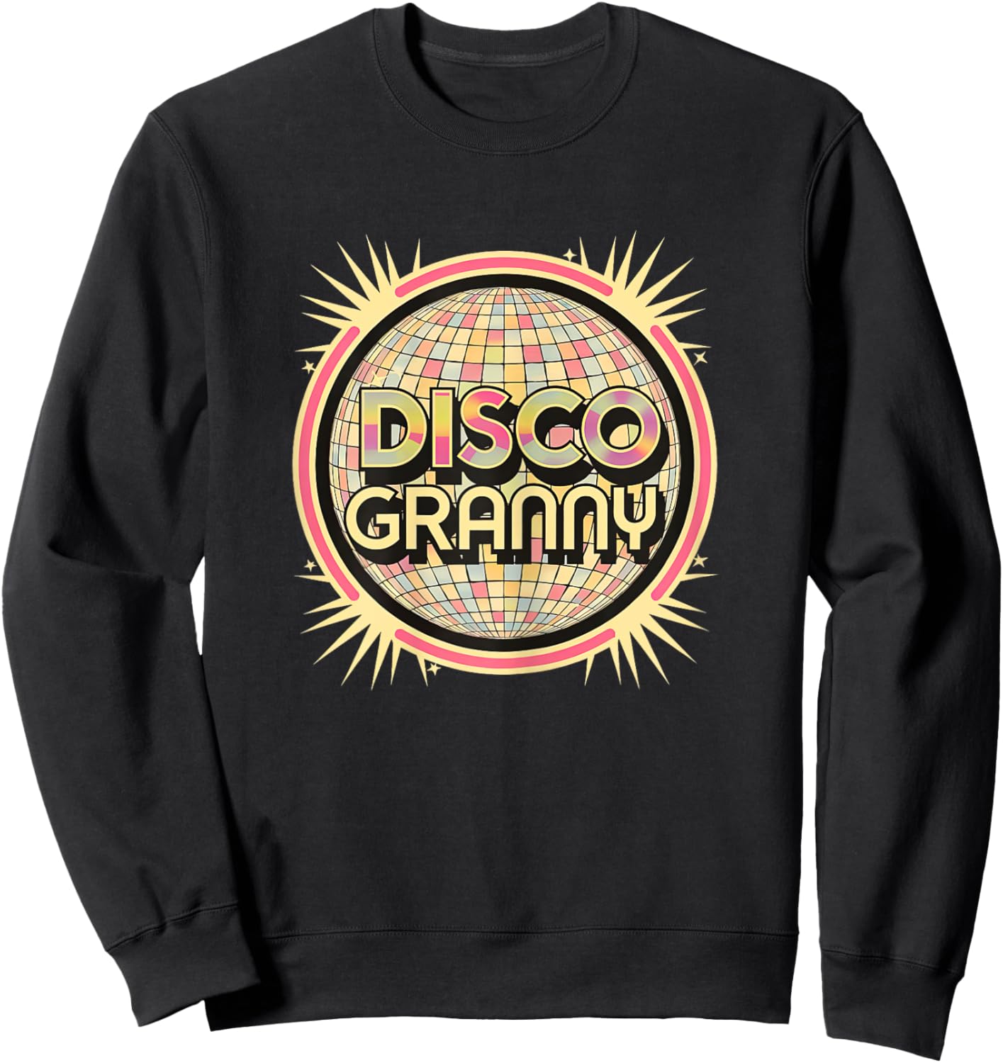 Disco Granny Retro 1970 Soul Music Groovy Sweatshirt - Sweatshirt | Black