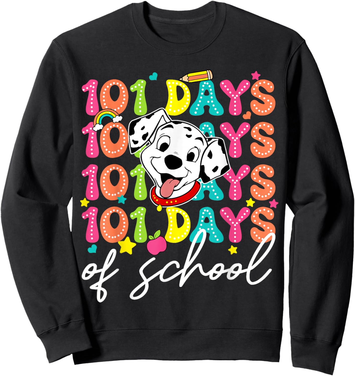 100 Days Of School Dalmatian Dog Boys 100th Day Of School Sweatshirt - Sweatshirt | Black