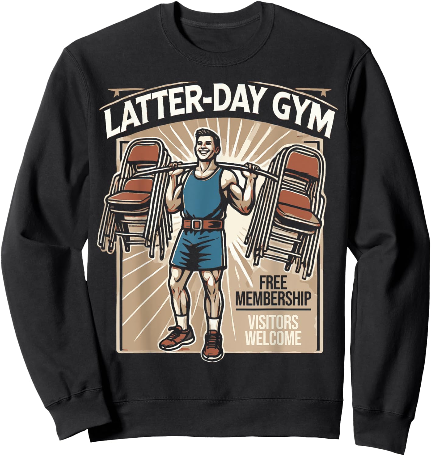 Latter-Day Gym Missionary LDS Church Funny Mormon Sweatshirt - Sweatshirt | Black
