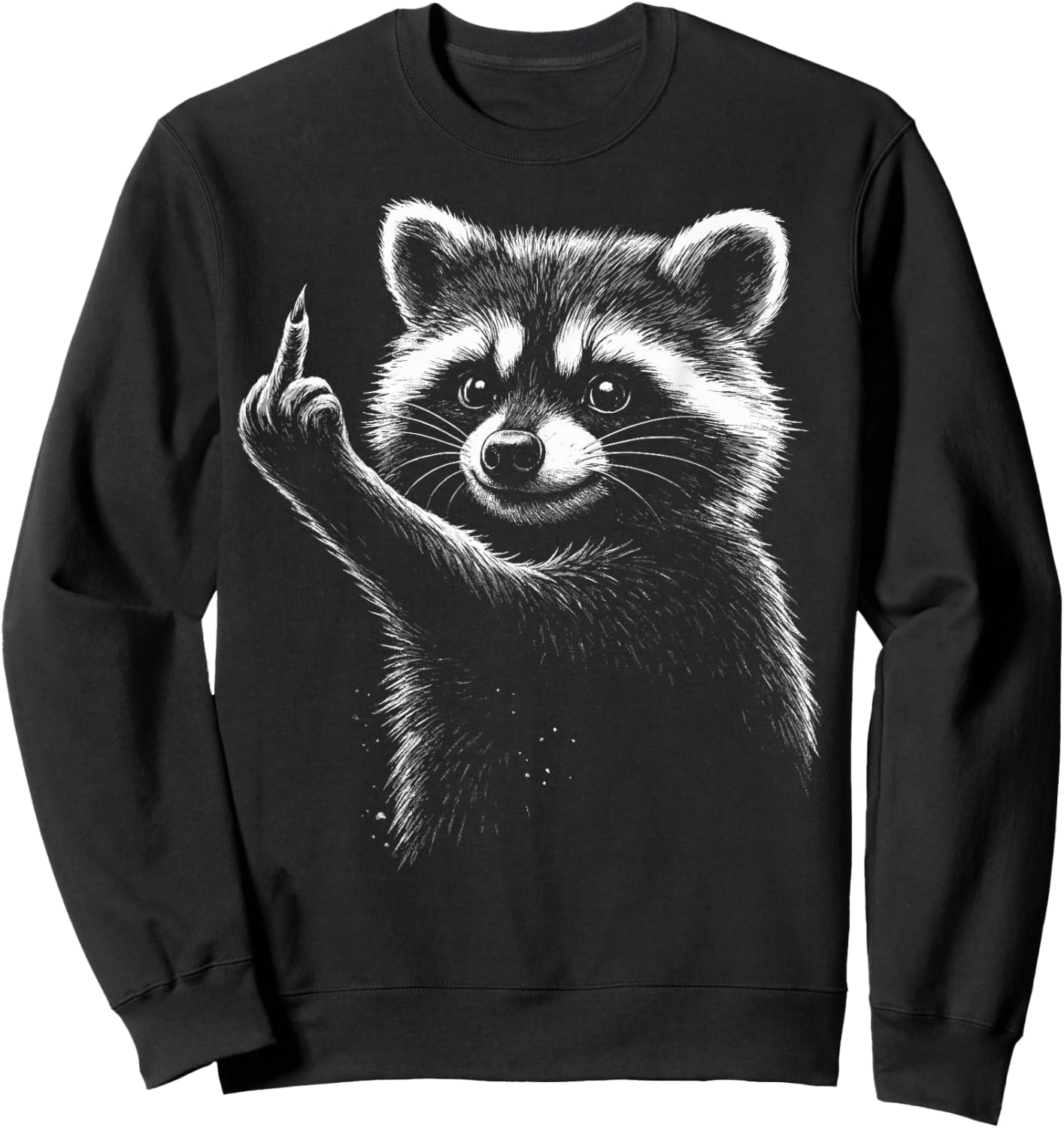 Cheeky Washbear Middle Finger Angry X Pedro Angry Raccoon Sweatshirt - Sweatshirt | Black