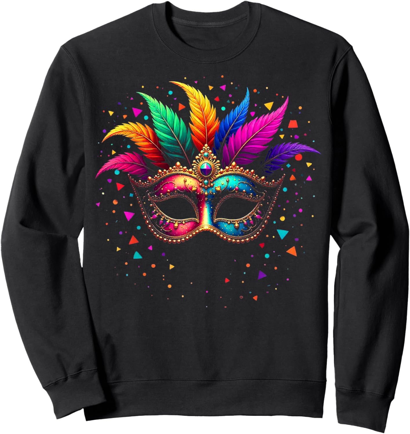 Carnival Costume Replacement Partner Funny Mask Venice Italy Sweatshirt - Sweatshirt | Black