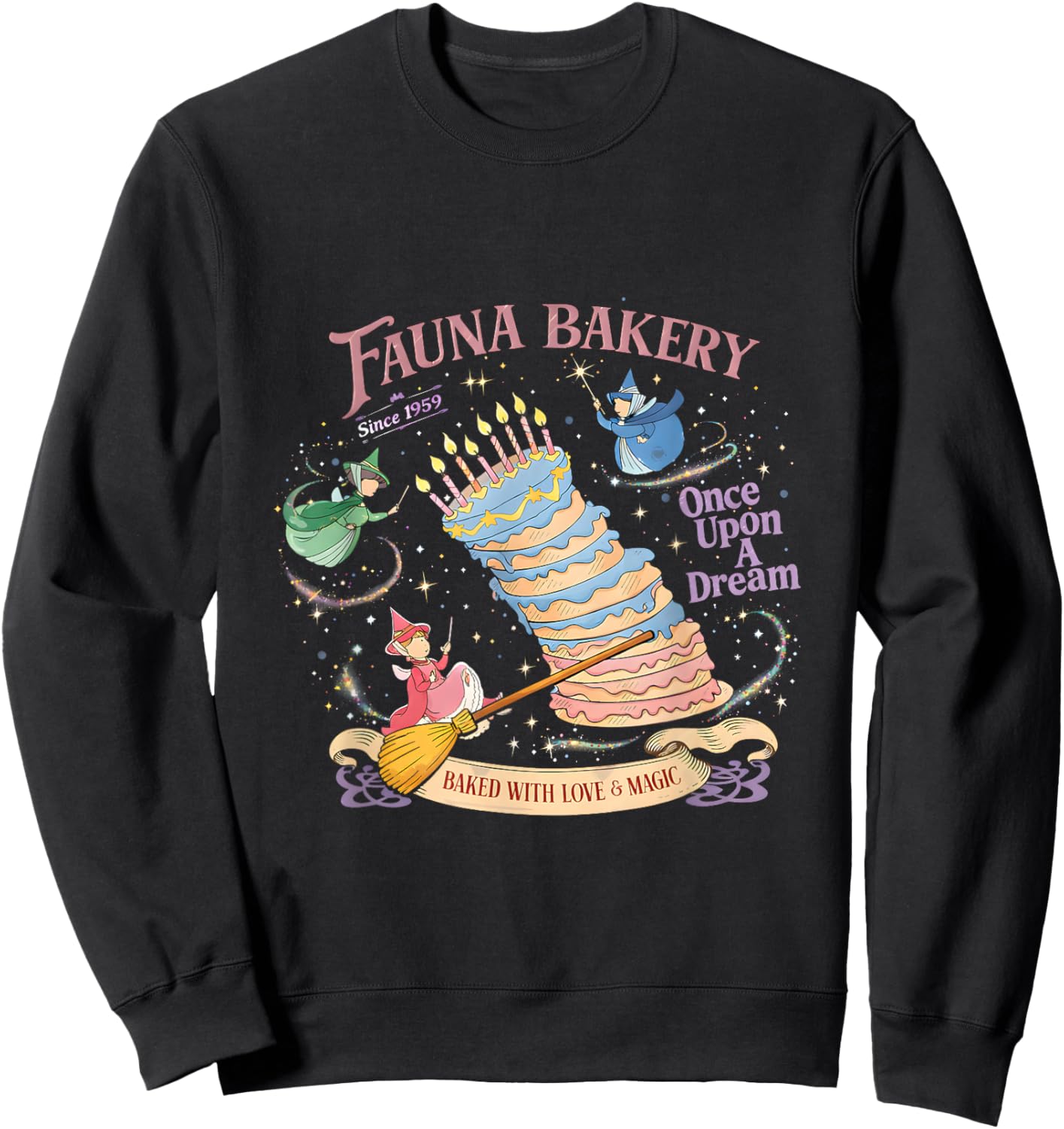 Fauna Bakery Magical Cake Fairies Fantasy Dream Vibes Sweatshirt - Sweatshirt | Black