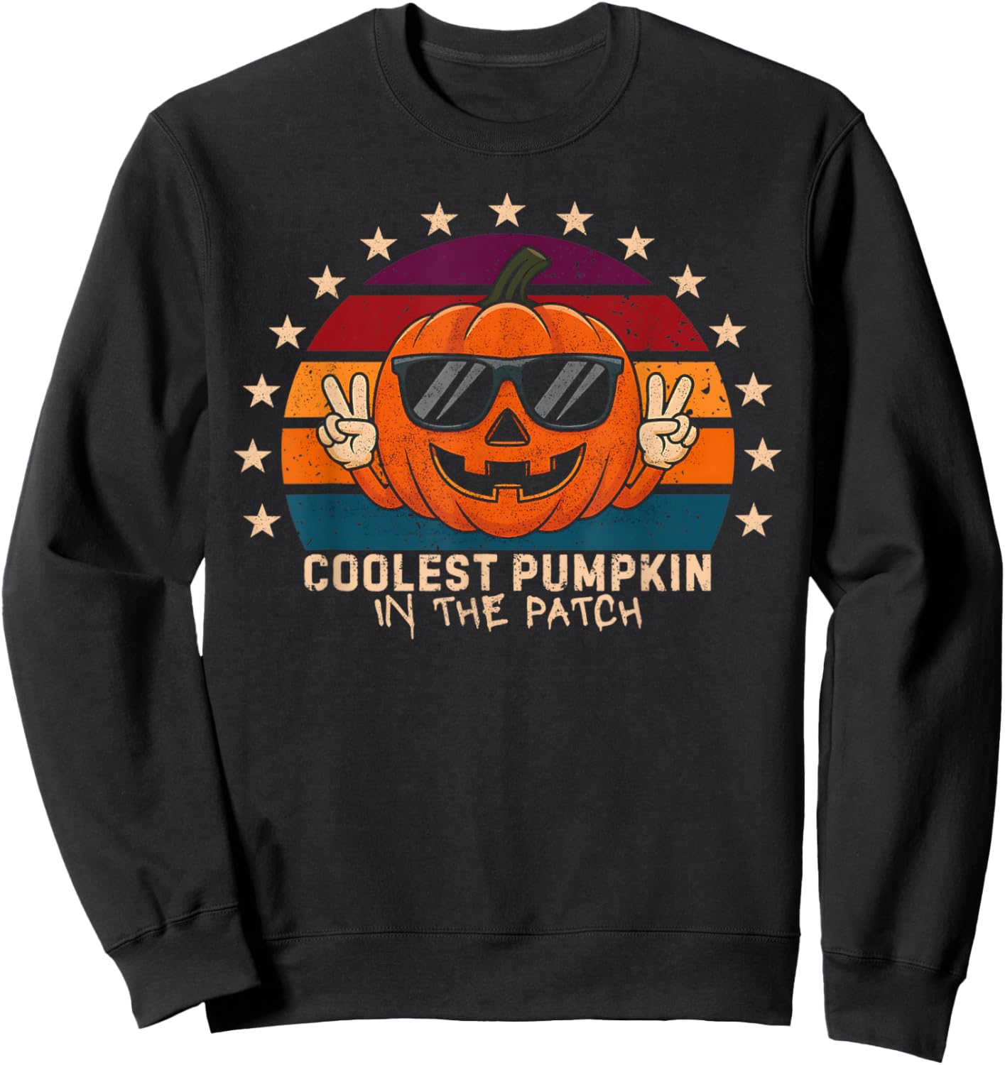 Coolest Pumpkin In The Patch Kids Boys Toddler Halloween Sweatshirt - Sweatshirt | Black