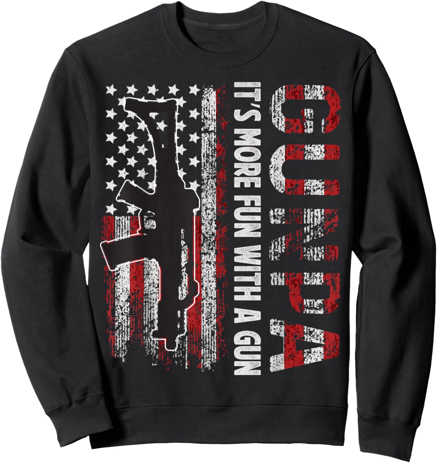 Gunpa it's more fun with a gun grandpa shirts Sweatshirt - Sweatshirt | Black