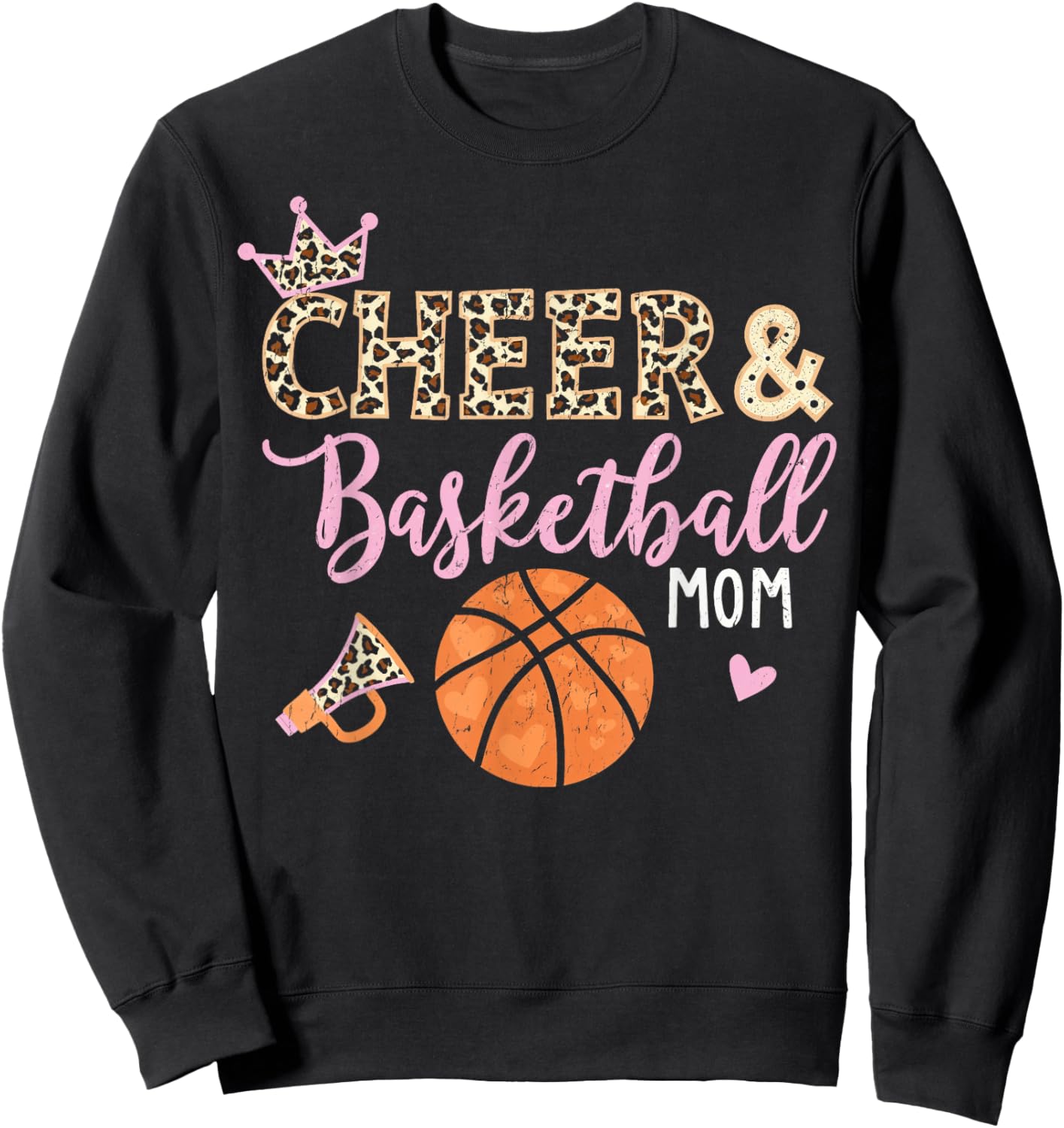 Funny Basketball And Cheer Mom Basketball Cheer Mom Sweatshirt - Sweatshirt | Black