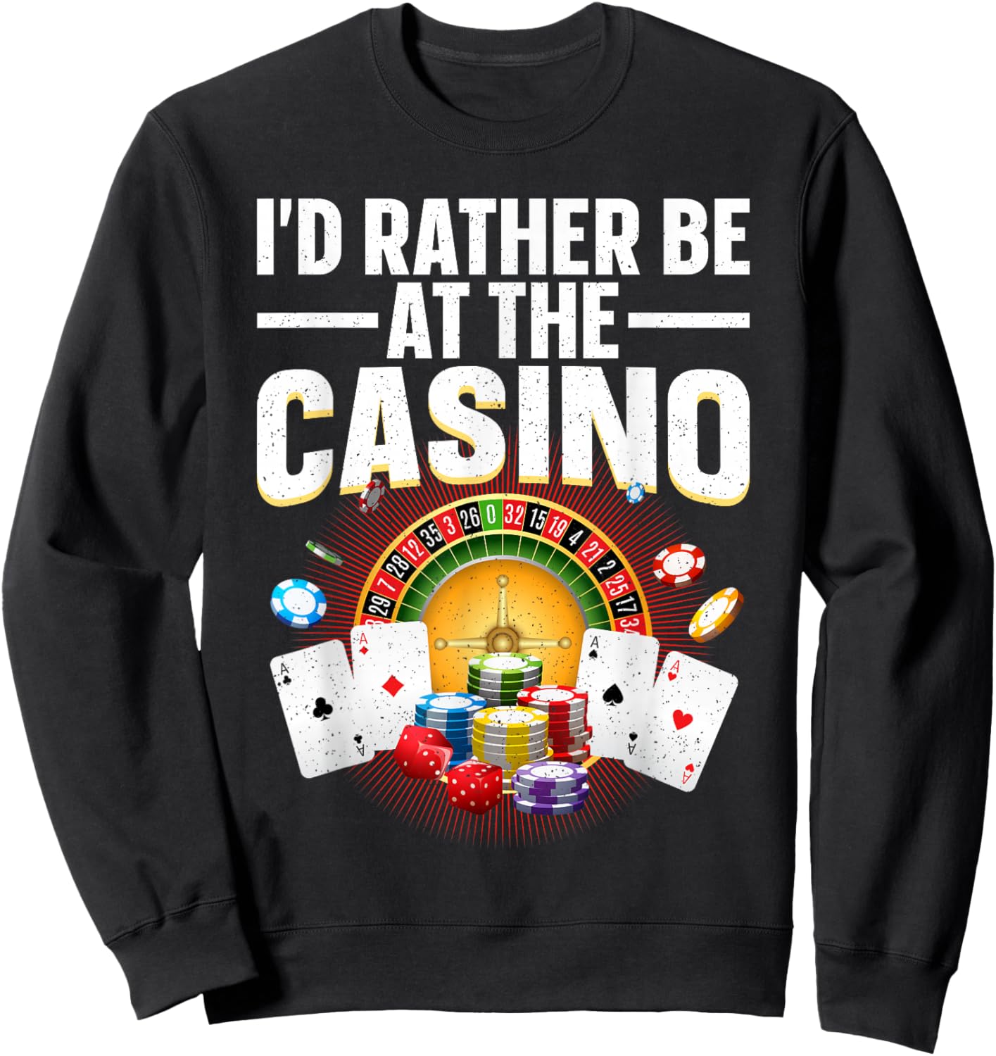 Best Casino Art Women Gambling Casino Player Gambler Sweatshirt - Sweatshirt | Black
