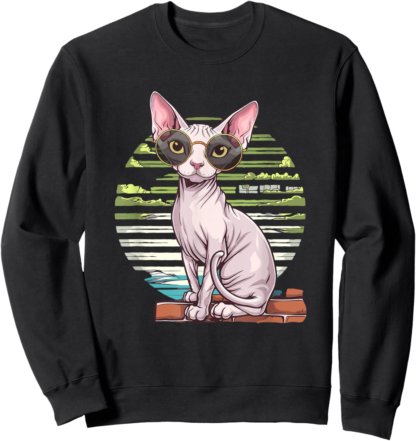 Funny dressed up naked cat costume Men Women Sweatshirt - Sweatshirt | Black