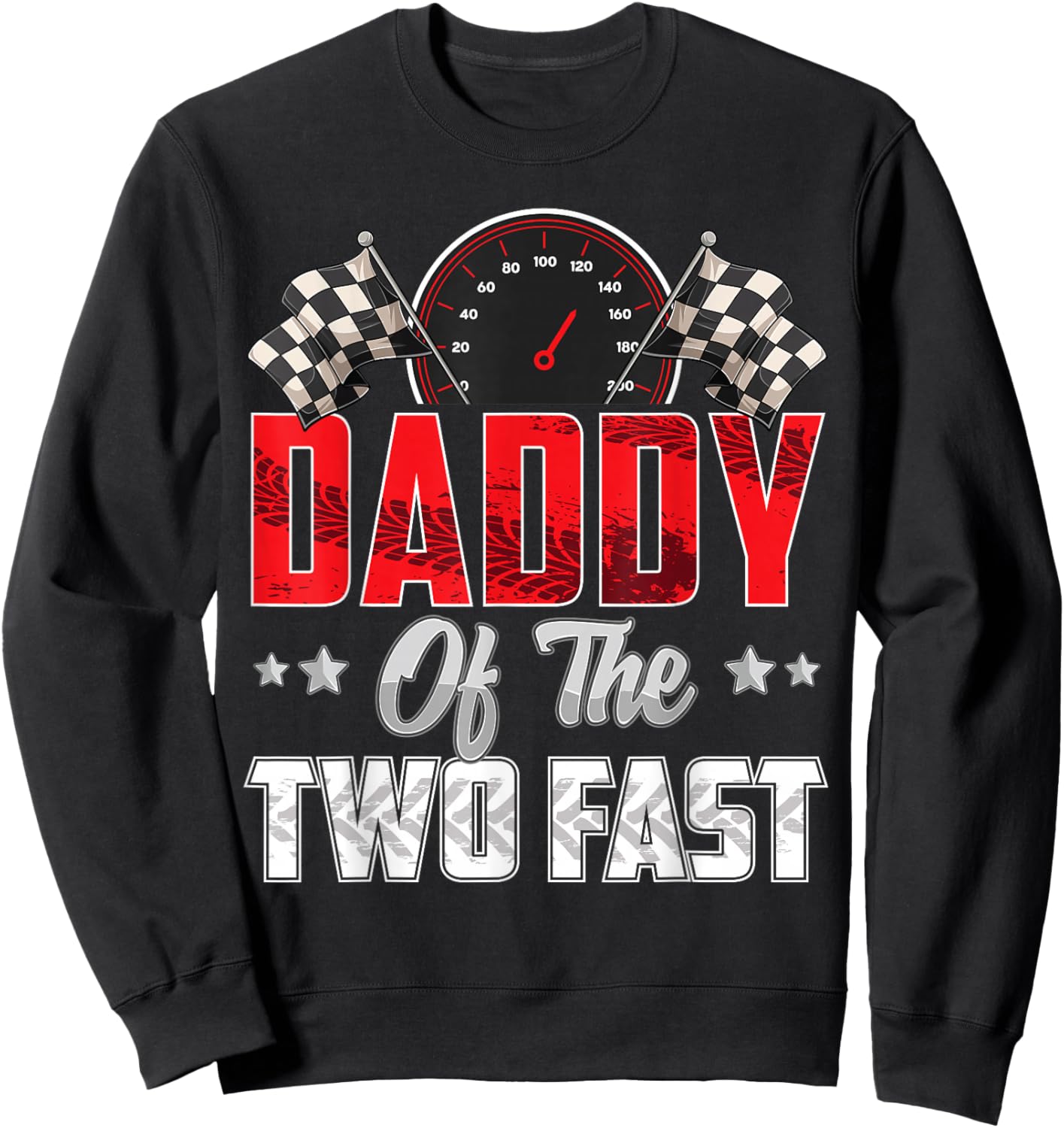 2 year old racing car two fast birthday 2nd Family Daddy Sweatshirt - Sweatshirt | Black