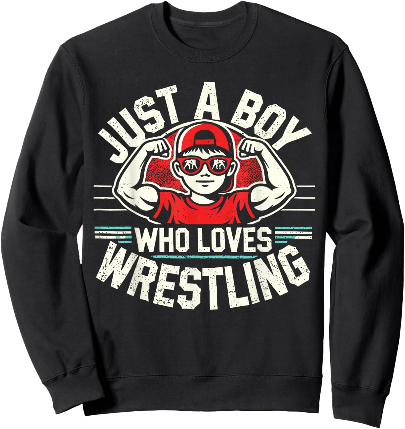 Just A Boy Who Loves Wrestling | Jungen & Kinder | Wrestler Sweatshirt - Sweatshirt | Black