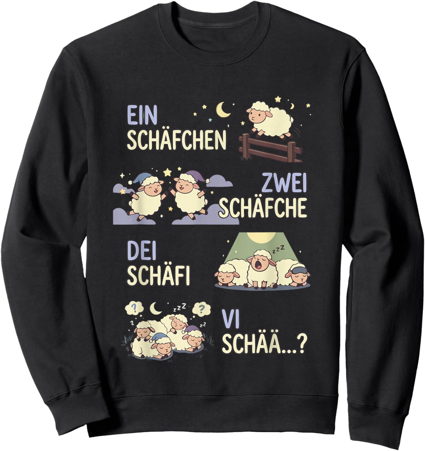 1 2 Sheep Counting Sleep Sweatshirt - Sweatshirt | Black