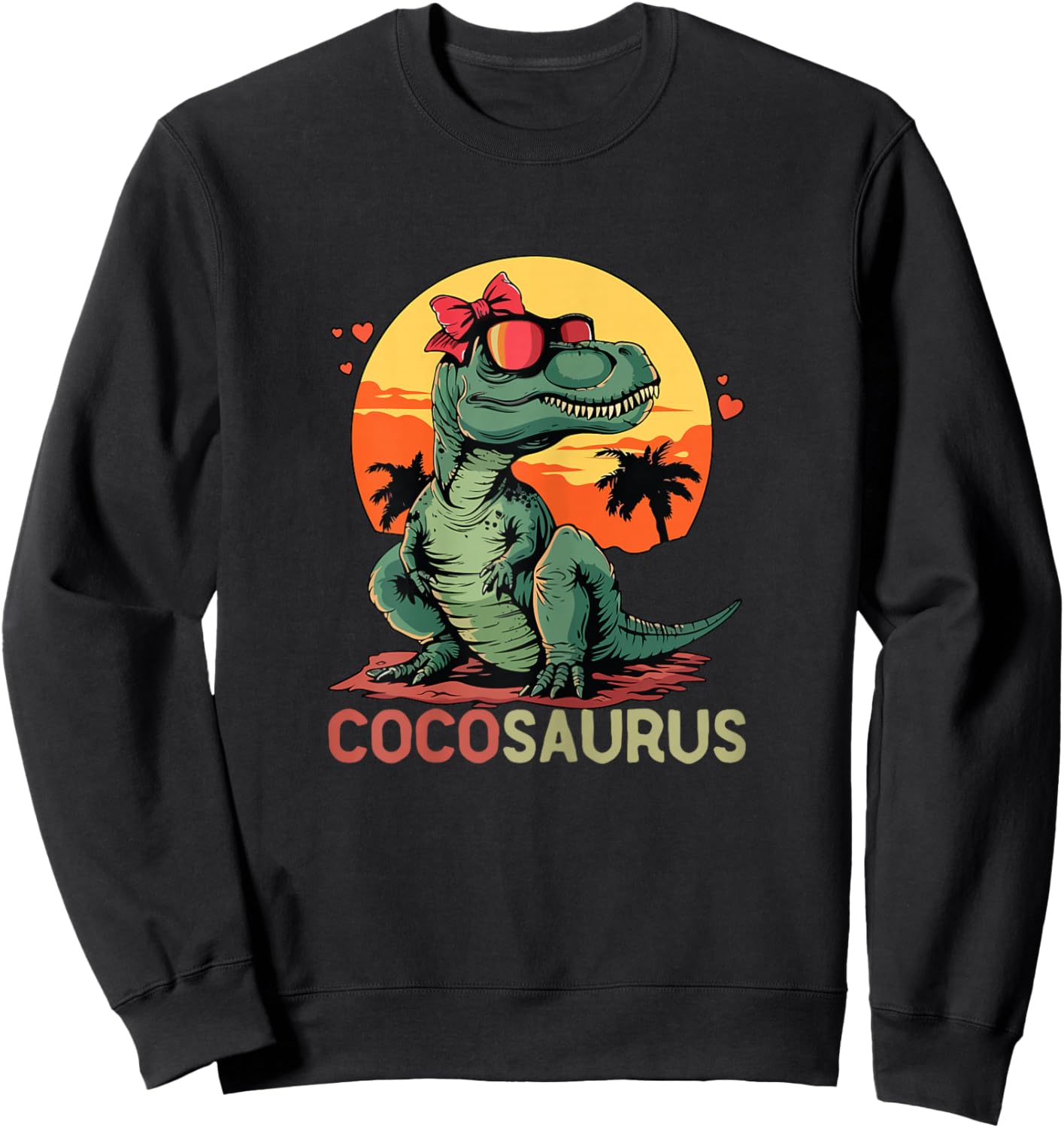 CocoSaurus Dino Dinosaur Coco-Saurus T-Rex Funny Trex Sweatshirt - Sweatshirt | Black