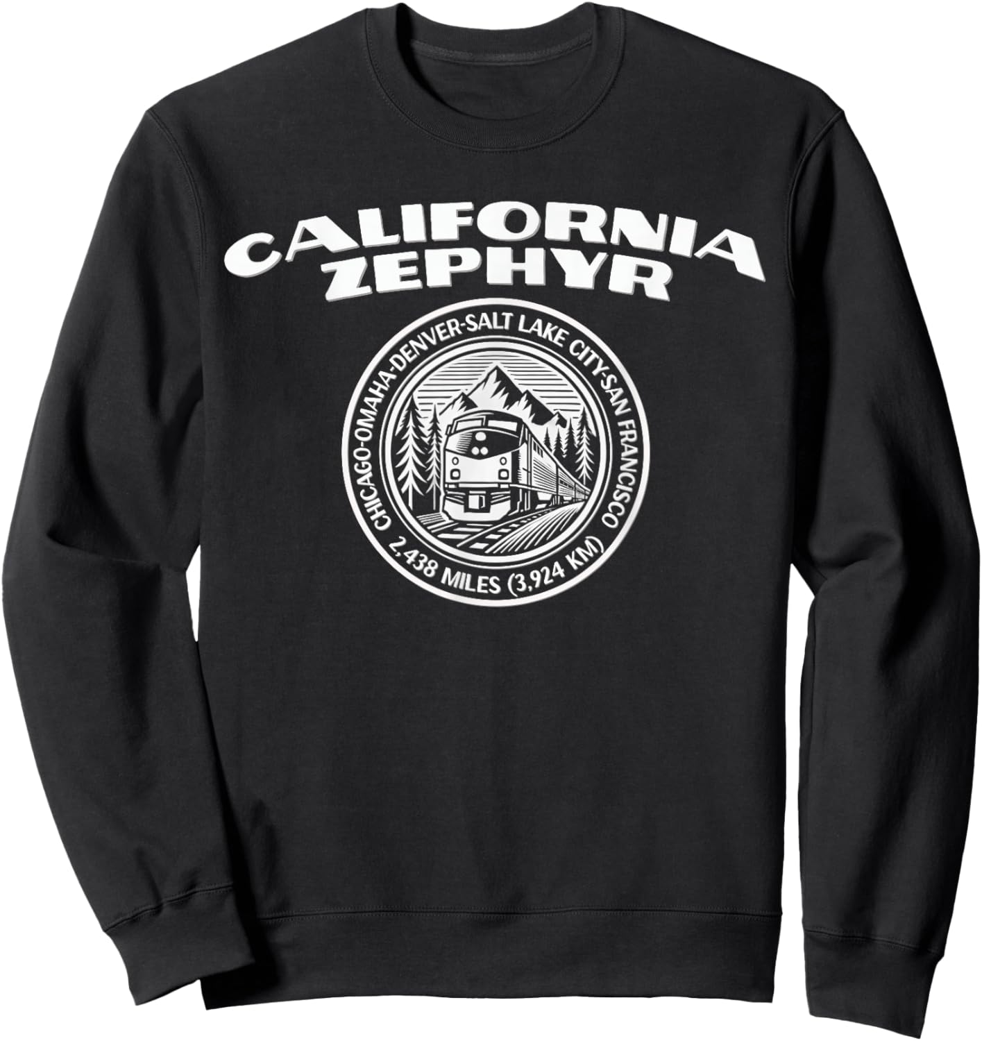 California Zephyr Vintage Modern Black Sweatshirt - Sweatshirt | Black