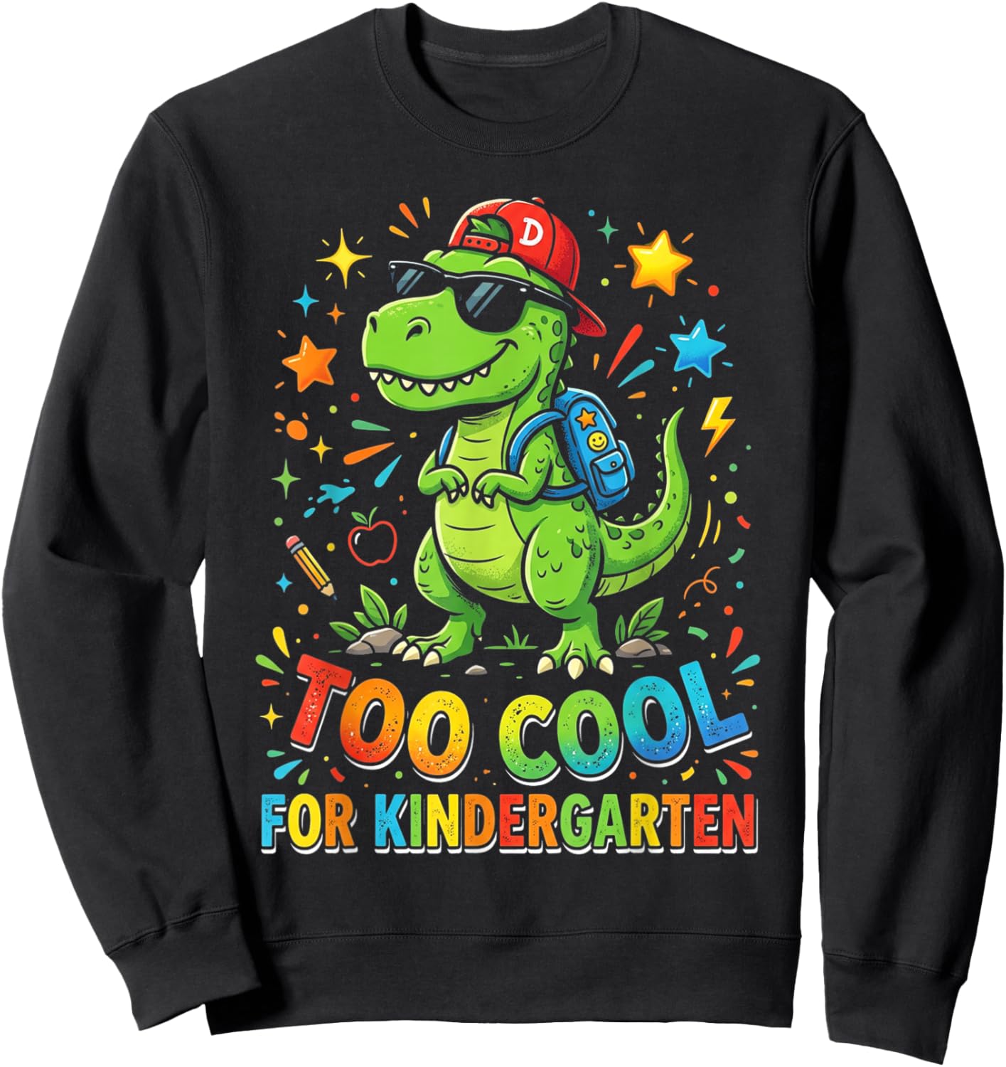 Kindergarten Dinosaur T Rex Graduation Boys Sweatshirt - Sweatshirt | Black