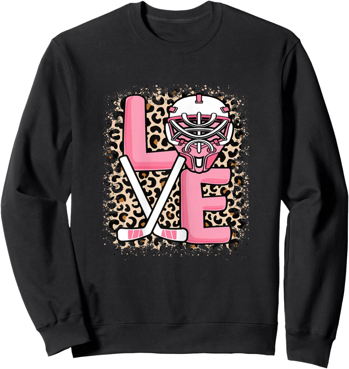 Cute Ice Hockey Love Hockey Player Women Girls Kids Sweatshirt - Sweatshirt | Black