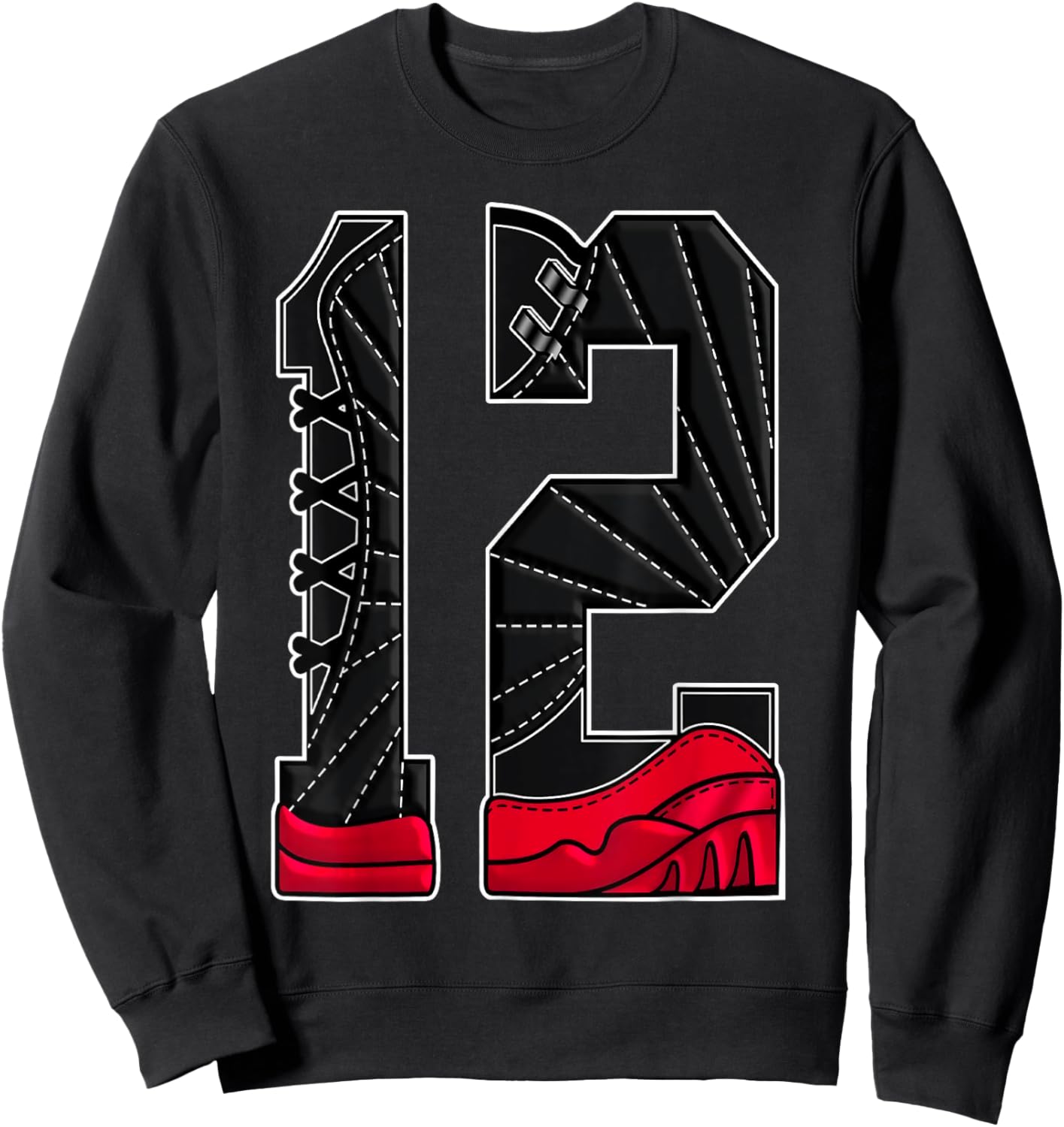 Number 12 Flu Game 12s Retro Matching Women Sweatshirt - Sweatshirt | Black