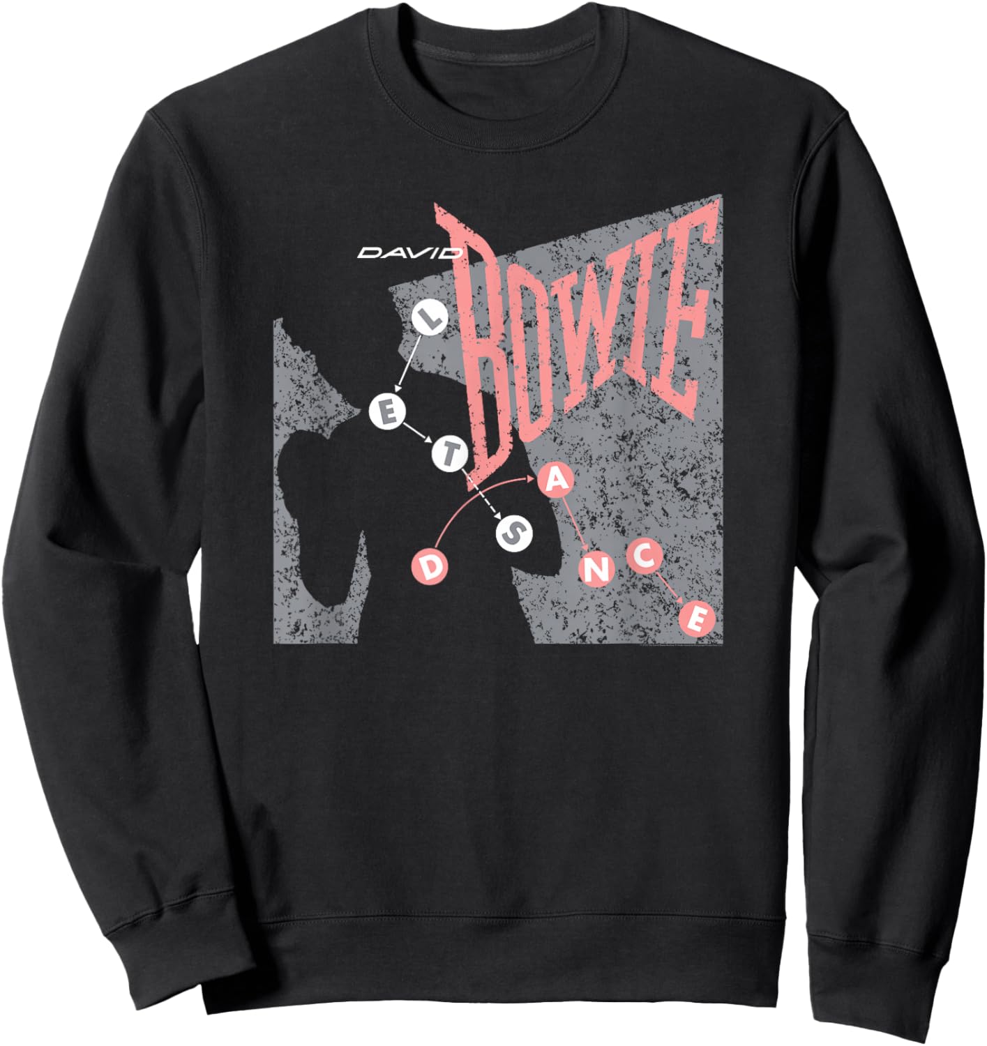David Bowie Let's Dance Pink and Grey Sweatshirt - Sweatshirt | Black