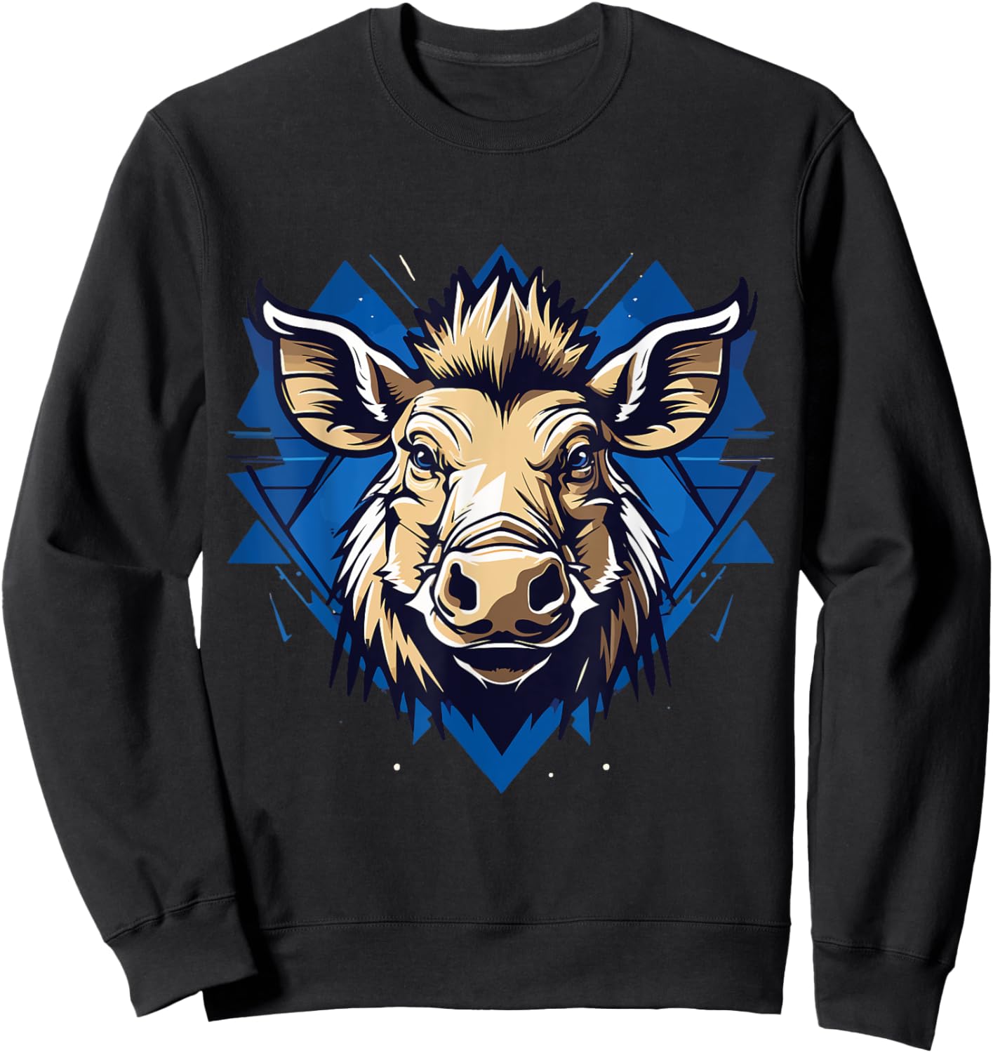Warthog Face Funny Wildlife Face Costume Sweatshirt - Sweatshirt | Black