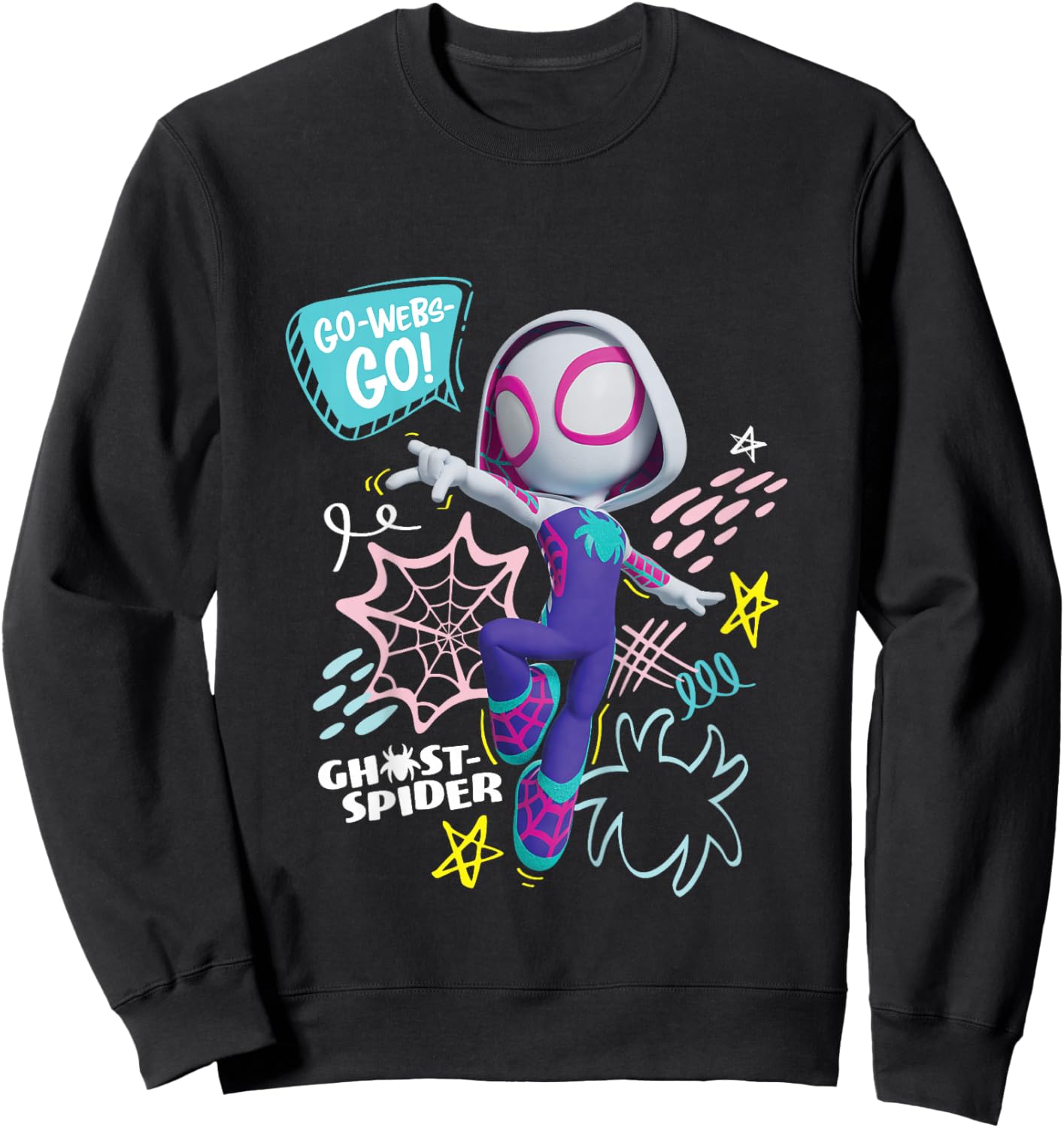Marvel Spidey and His Amazing Friends Ghost-Spider Go Webs! Sweatshirt - Sweatshirt | Black