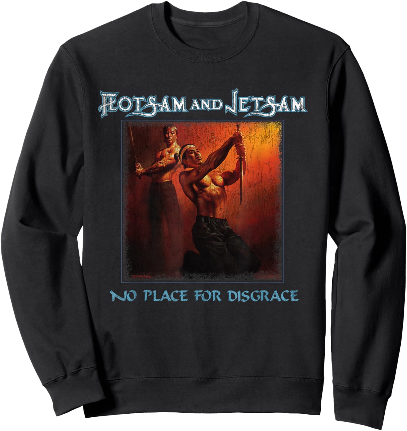 Manic Merch LLC Flotsam and Jetsam - No Place for Disgrace Classic Fit Black Sweatshirt - Sweatshirt | Black