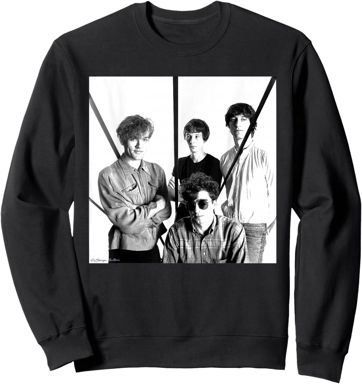 REM New York Band Photo by George DuBose Sweatshirt - Sweatshirt | Black