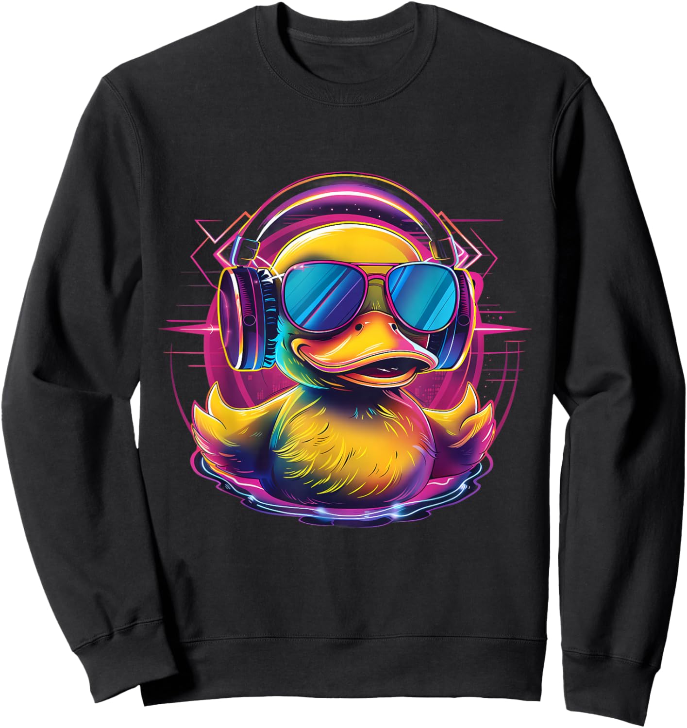 Rubber Duck Music Headphones Rubber Duckling Techno DJ Sweatshirt - Sweatshirt | Black