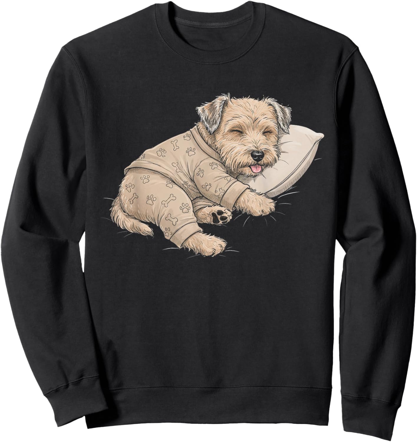 Funny Sleepy Soft Coated Wheaten Terrier Pajama Adults Kids Sweatshirt - Sweatshirt | Black