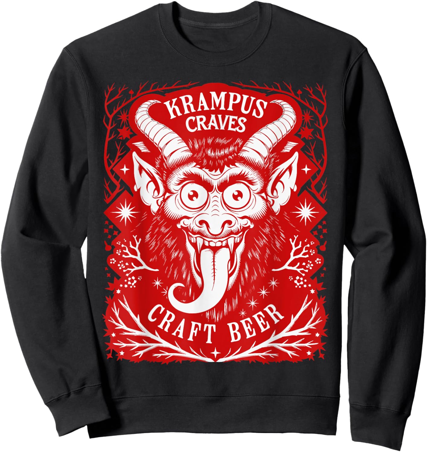 Funny Craft Beer German Krampus Folklore Krampus Craves Beer Sweatshirt - Sweatshirt | Black