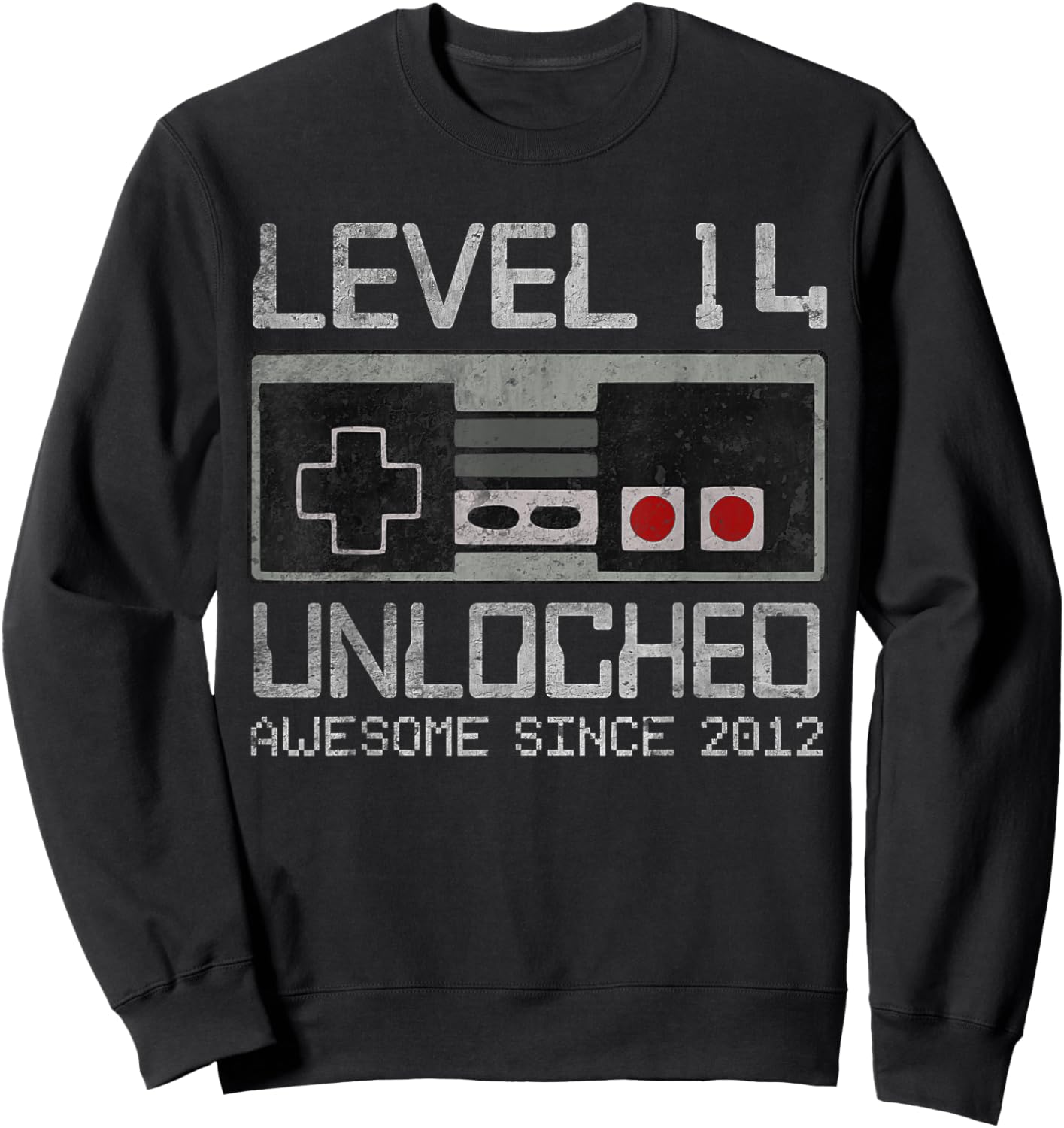 Level 14 Unlocked 14th Birthday 14 Year Old Video Gamer Boy Sweatshirt - Sweatshirt | Black