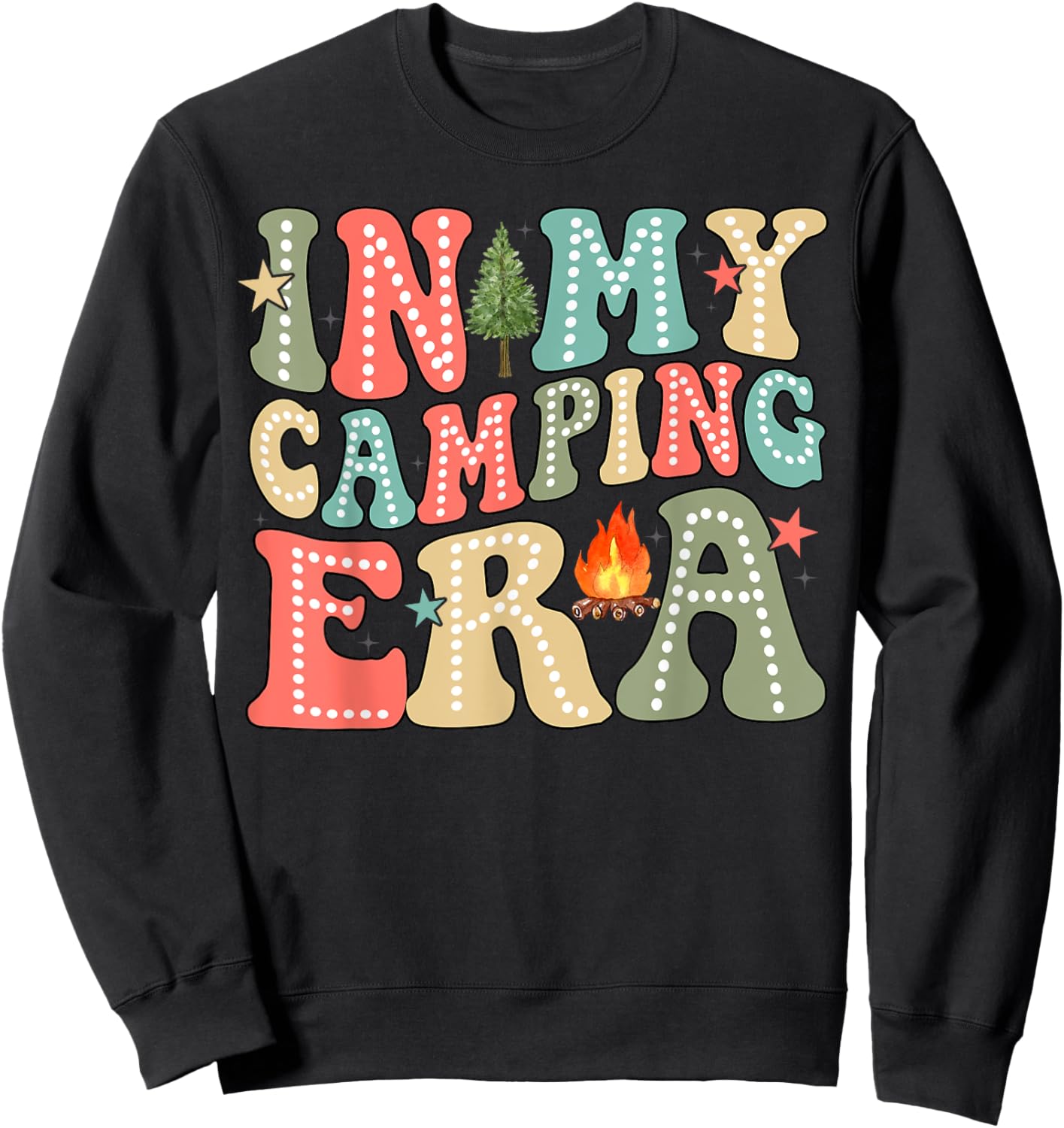 In My Camping Era Cute Camping Lovers Sweatshirt - Sweatshirt | Black