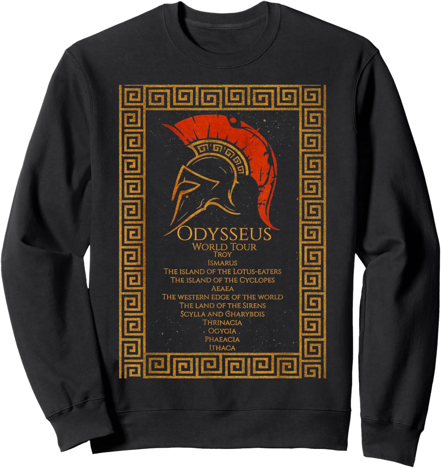 Odysseus World Tour Ancient Greek Mythology Odyssey Sweatshirt - Sweatshirt | Black